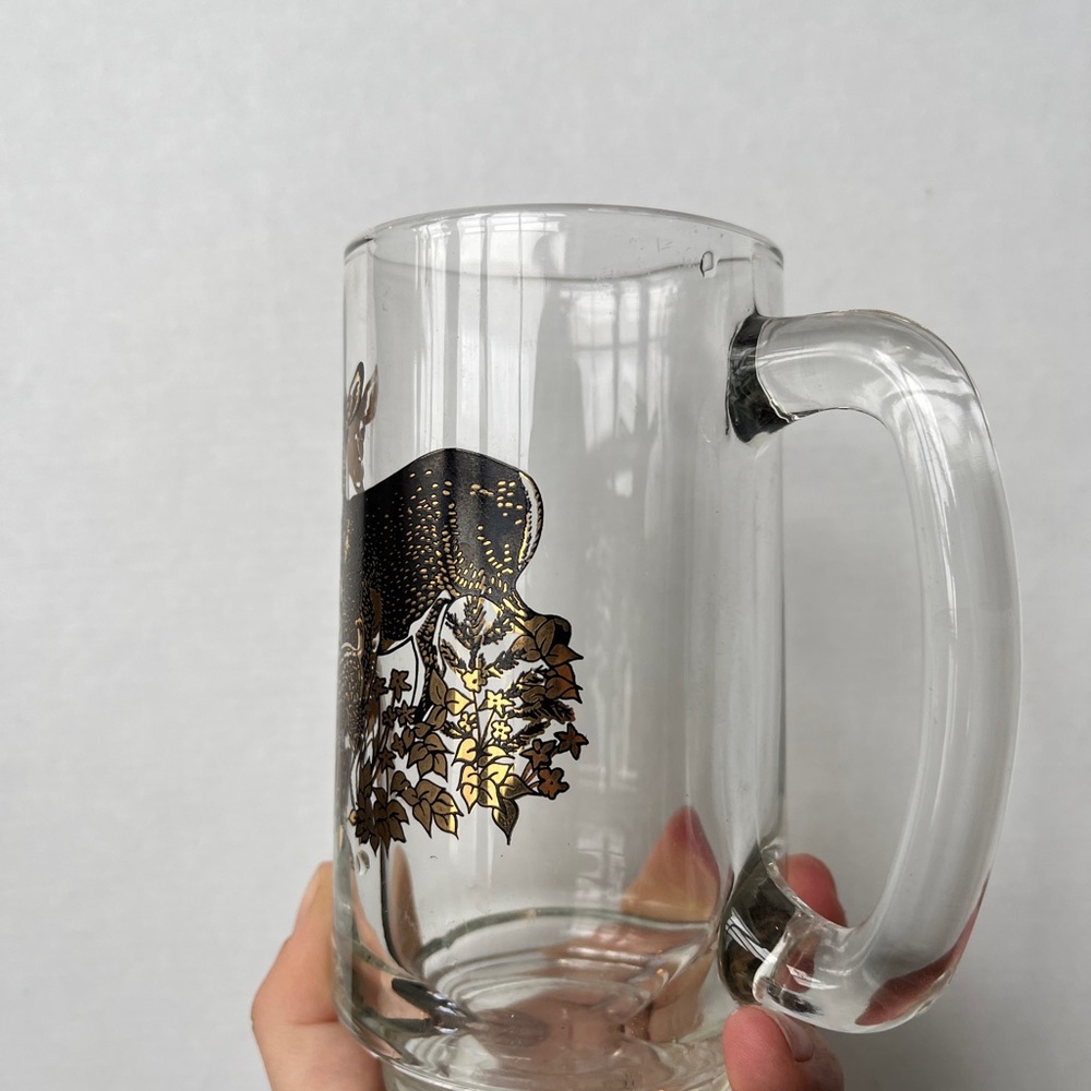 3/$30 🌟 VTG Gold Deer Glass Mug - Picture 3 of 5